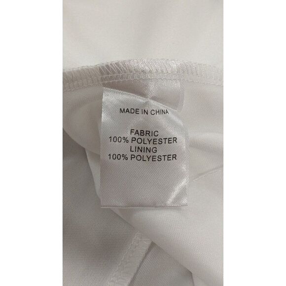 Eilly Bazar Womens Small White Back Zip Sleeveless Ruffle Hem Lace A Line Dress - Picture 7 of 8